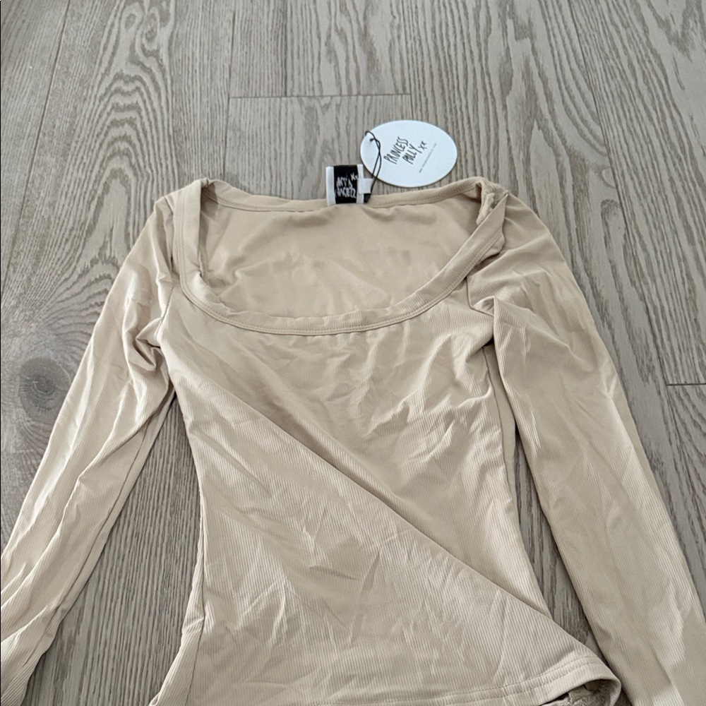 Princess Polly Beige Long Sleeve Top
